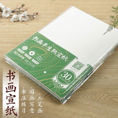 天天练 4开8开生宣熟宣宣纸 入门书法绘画练习宣纸 白色书法宣纸     1本图2