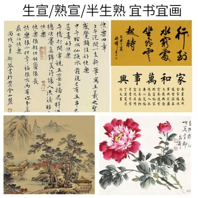 四尺六尺八尺仿古生宣半生半熟檀皮色宣书法国画创作专用宣纸批发图2
