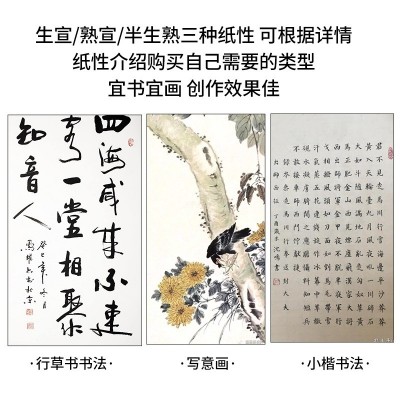 三尺四尺六尺生宣半生半熟宣纸书法国画练习专用安徽泾县宣 纸批发图3