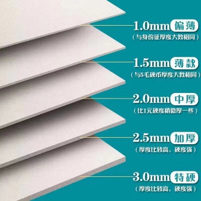 双灰纸板GRS再生灰纸板灰底白纸服装打版纸包装盒硬卡纸跨境贸易图3