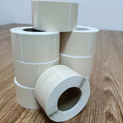 奶茶外卖帖米色热敏合成纸不干胶标签40*50生鲜蔬菜条码打印帖纸图2