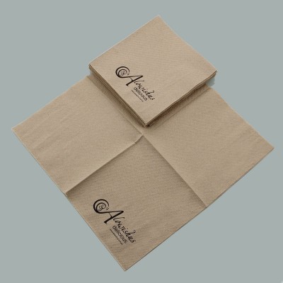 棕色餐巾纸 印1-2色logo 高低折餐巾Biodegradable & Compostable图3