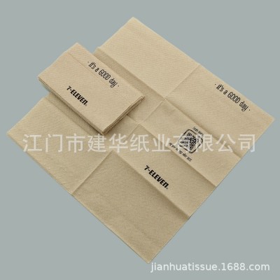 工厂直供棕色餐巾纸再生纸餐巾欧盟食品接触级标准印1-2色logo图4