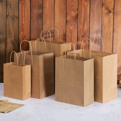 【一件代发】牛皮纸手提纸袋多规格食品纸袋服装袋外卖打包袋现货图3