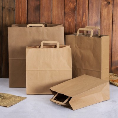 【一件代发】牛皮纸手提纸袋多规格食品纸袋服装袋外卖打包袋现货图4