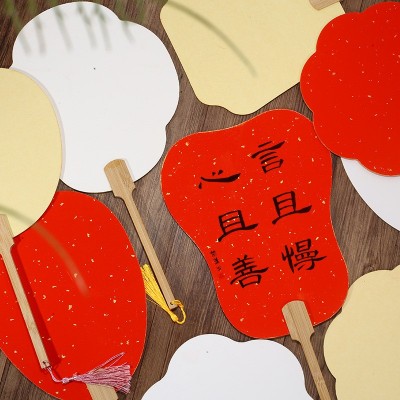 金榜 宣纸团扇空白夏季加厚半生半熟书法古风书画团扇空白DIY团扇图3