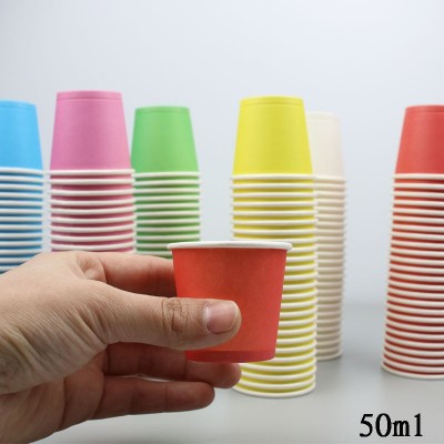 厂家现货品尝杯50毫升批发小号彩色纸杯超市试饮试吃纸杯迷你小杯图3