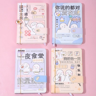 创意学生日记本笔记本手账本单彩内页文具记事本磁扣手账本图2