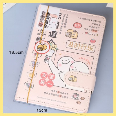 创意学生日记本笔记本手账本单彩内页文具记事本磁扣手账本图3
