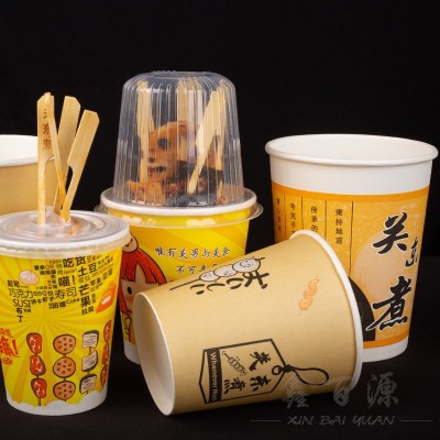 厂家直销550毫升加厚关东煮纸杯热饮杯饮料杯串串桶外卖打包桶图4