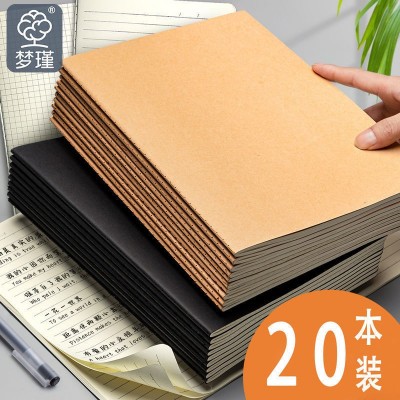 b5笔记本子白皮学生简约本牛皮纸车线本记事本练习本空白横线网格图2