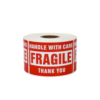 易碎标签fragile英文贴纸 易撕中文警告示亚马逊防撕不 干胶易碎品图3