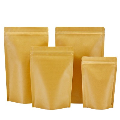 牛皮纸袋茶叶坚果休闲食品包装袋咖啡豆盲袋不开窗磨砂自立自封袋图3