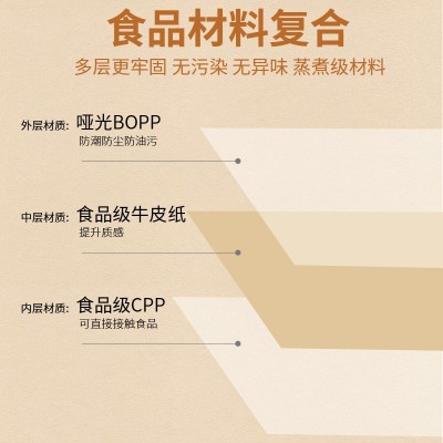 牛皮纸袋收纳分装防潮自立现货拉链包装袋吐司花茶水果食品包装袋图2
