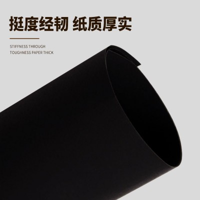 厂家直供80-500克木浆黑卡吊牌印刷黑卡纸装裱礼盒包装袋特种纸图2
