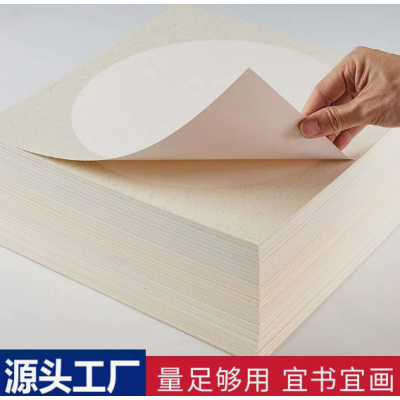 宣纸国画空白生宣纸加厚熟宣卡纸写书法专用纸圆形镜片扇面作品纸图2