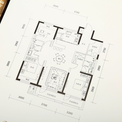 画册制作宣传册房地产户型单折页双面广告说明书多折页彩色印刷图3