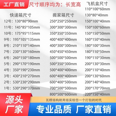 包装纸箱批发快递邮政物流飞机盒特硬捆装现货长方三层五层 1-12号图3