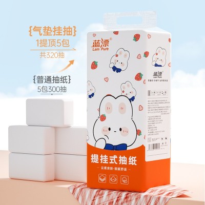 蓝漂工厂厂家批发纸巾壁挂式大包抽纸家用悬挂式卫生餐巾纸 挂抽纸图4