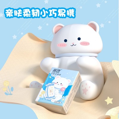 蓝漂工厂厂家批发竹浆本色迷你手帕纸10包条装便捷式小包纸巾图3
