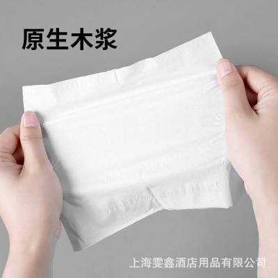 透明白包抽纸整箱32包批发宾馆餐馆KTV商务纸巾实惠装抽纸面巾纸图2