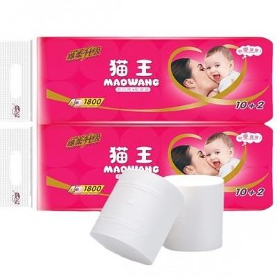 猫王木浆1800克12卷纸卫生纸餐巾纸面巾纸加厚五层实惠装家用mr06图3