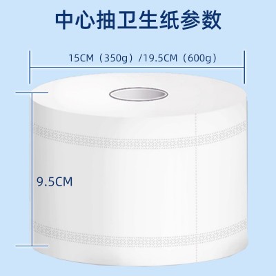 中心抽大卷卫生纸酒店厕所大盘纸商用整箱2层抽取式中抽纸巾批发