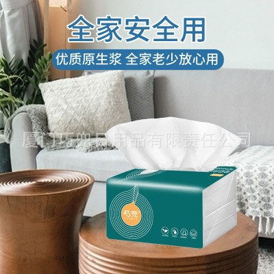 巧兜抽式面巾纸496张加大加厚4层亲肤无刺激母婴适用实惠装餐巾纸图2