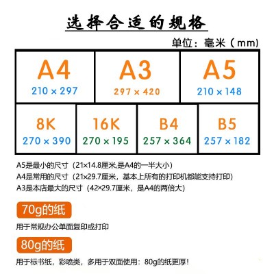 办公用纸标本a4复印打印纸70g80G双面A4纸批发500张整箱草稿白纸图3