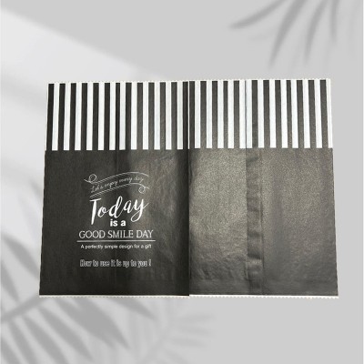 厂家定制黑色锯齿一次性清洁纸袋淋膜防油纸袋可印logo尺寸定制图2