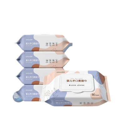 婴儿手口湿巾大包带盖60抽加厚儿童清洁宝宝新生儿湿纸巾厂家批发图5