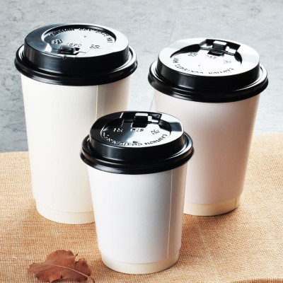 咖啡杯一次性热饮杯豆浆杯外带打包奶茶纸杯子一件起批加厚有盖子图4