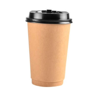 咖啡杯一次性加厚牛皮纸奶茶杯热饮杯豆浆杯子批有盖子可印logo图5