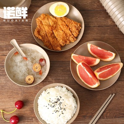 稻壳一次性碗筷碟盘子杯餐具套装加厚高档可降解四件套家用食品级图3
