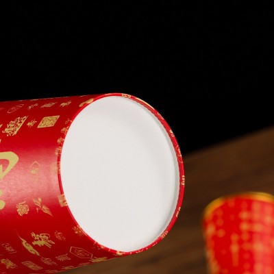 厂家现货一次性杯子批发大寿金箔红色纸杯长辈寿宴喜庆喜杯子定做图4
