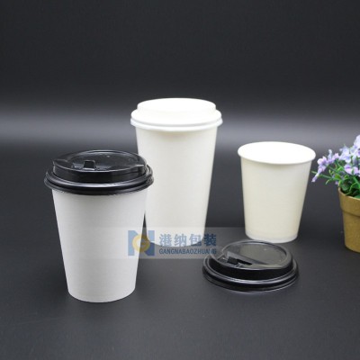 现货一次性纸杯 纯白加厚办公咖啡商用热饮豆浆奶茶杯批发定 做图4