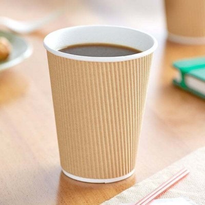 一次性瓦楞咖啡杯隔热防烫加厚双层牛皮纸中空外卖热饮杯印刷logo图4