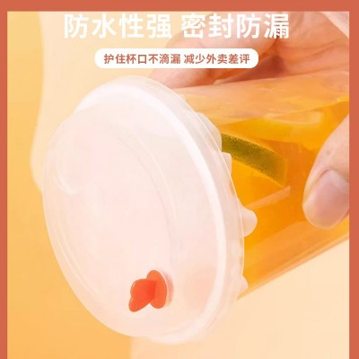 一次性花边奶茶防漏纸外卖饮料防溢封口膜防漏垫片饮品封盖纸批发图5