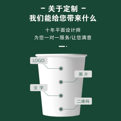 纸杯定制一次性杯子印字logo定做加厚纸杯双层广告纸杯一次性纸杯图2