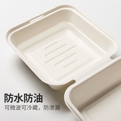 定制一次性餐盒可降解餐具环保纸浆餐盒烘培打包盒甘蔗浆饭盒图3