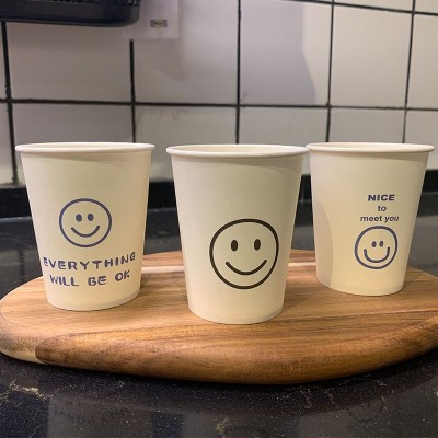 一次性纸杯批发250ml加厚家用水杯办公室商务广告杯子ins风简约杯图3