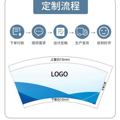 一次性纸杯定做批发加厚商用喝水杯广告白色杯子中空纸杯定制logo图3