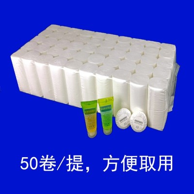 一件代发宾馆用纸小卷纸酒店卫生间专用实心100卷厕纸商用卫生纸图3