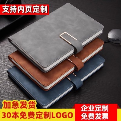 笔记本定制logo带扣学习办公商务文具本子会议记录本订制记事本子图3