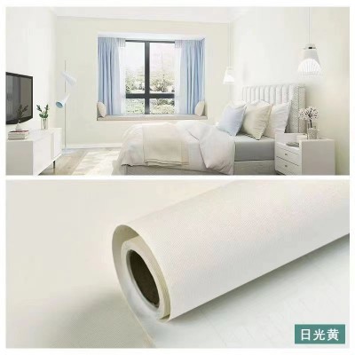 现货马卡龙墙贴pvc墙纸自粘纯色系列卧室装饰壁纸防水防潮工厂批图5