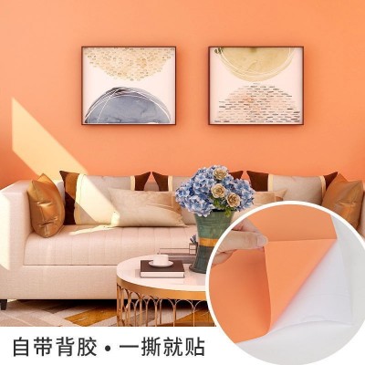 自粘墙纸自粘pvc纯色加厚卧室防水防潮直播背景自粘批发壁 纸素色图4