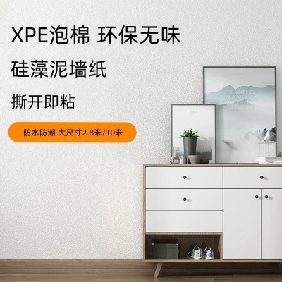 加厚自粘纯色墙纸硅藻泥颗粒感现代简约北欧服装店背景壁纸拍照图4
