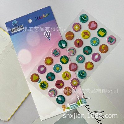 直销圆片贴纸儿童卡通奖励贴手账装饰贴按钮贴图4
