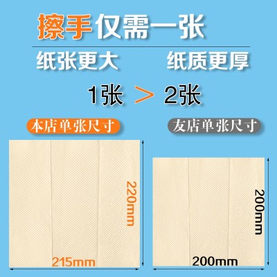 商用擦手纸酒店卫生间本色檫手纸家用厨房吸水纸厕所抹手纸巾整箱图3