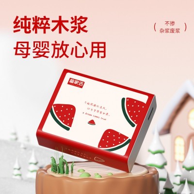 备家洁（开学季）便携式24包高端印花抽纸卡通草莓随身装纸巾五层图4